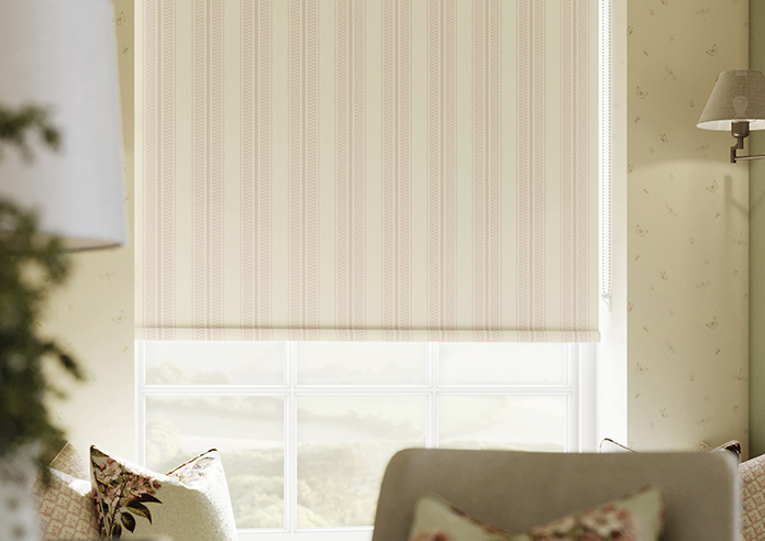 Trellis Prints, Noble Stripe Rosies Pink - Roller Blind - Image 5